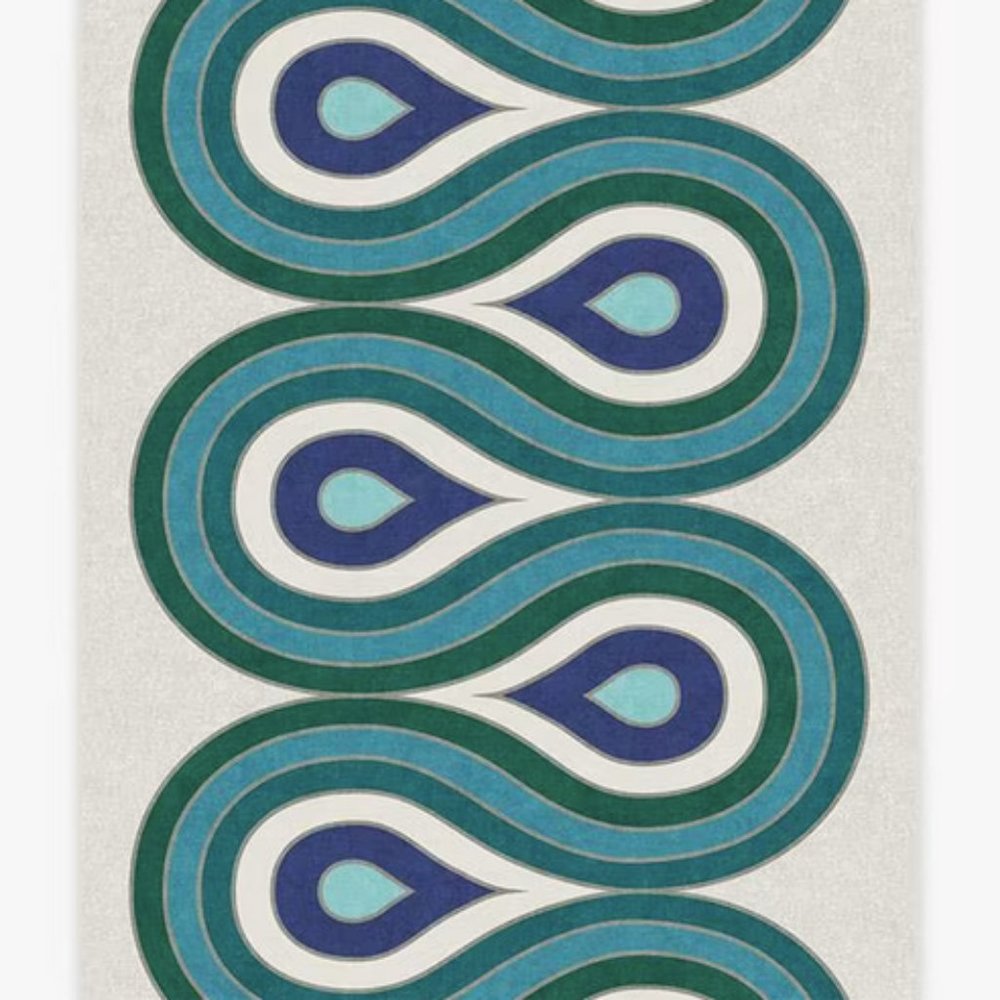 Jonathan Adler Ruggable Rug Cover - 5' x 7' Milano Peacock